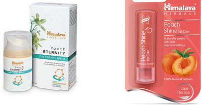 

Himalaya Youth Eternity Day Cream, Peach Shine Lip Care(Set of 2)