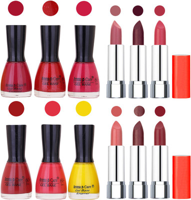 

Aroma Care Wholesale Rate Combo of Nail Polish and Rythm Lipstick 470(Set of 12)