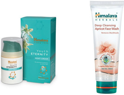 

Himalaya Youth Eternity Night Cream, Deep Cleansing Apricot Face Wash(Set of 2)