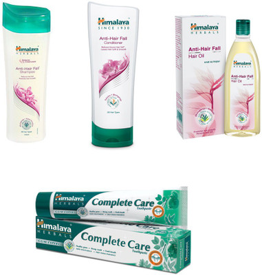 

Himalaya anti hair fall shampoo, anti hair fall conditioner, anti hair fall hair oil, complete care paste(Set of 4)