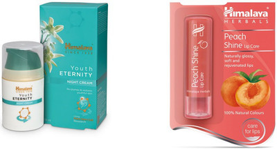 

Himalaya Youth Eternity Night Cream, Peach Shine Lip Care(Set of 2)