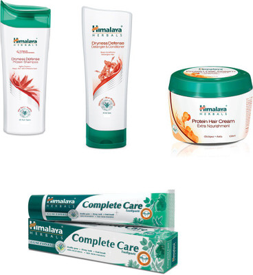 

Himalaya dryness defense protein shampoo, dryness defense protein conditioner,protein hair cream, complete care paste(Set of 4)