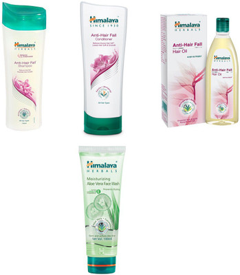 

Himalaya anti hair fall shampoo, anti hair fall conditioner, anti hair fall hair oil, aloe vera face wash(Set of 4)
