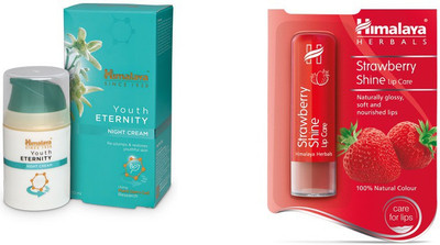 

Himalaya Youth Eternity Night Cream, Strawberry Shine Lip Care(Set of 2)