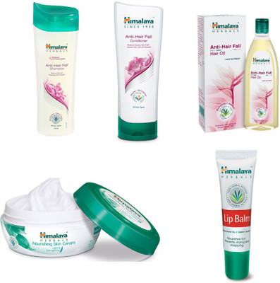 

Himalaya anti hair fall shampoo, anti hair fall conditioner, anti hair fall hair oil, nourishing skin cream(Set of 5)