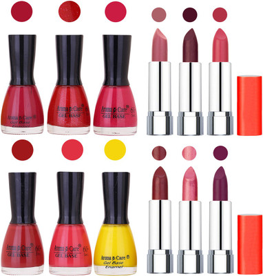 Aroma Care Wholesale Rate Combo of Nail Polish and Rythm Lipstick 472(Set of 12)