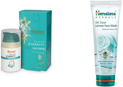 

Himalaya Youth Eternity Night Cream, Oil Clear Lemon Face Wash(Set of 2)