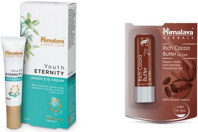 

Himalaya Youth Eternity Under Eye Cream, Rich Cocoa Butter Lip Care(Set of 2)