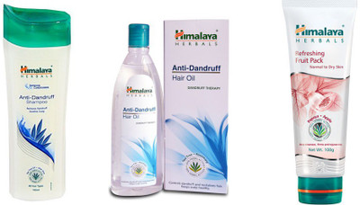 

Himalaya anti dandruff shampoo, anti dandruff hair oil, refreshing fruit pack(Set of 3)
