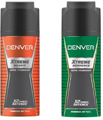 

Denver Xtreme Balance And Reverence Active Deodorant X2 Sweat Defence 150ML Each Body Spray - For Men & Women(300 ml, Pack of 2)