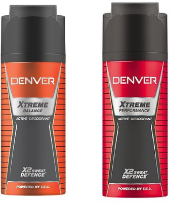 

Denver Xtreme Balance And Performance Active Deodorant X2 Sweat Defence 150ML Each Body Spray - For Men & Women(300 ml, Pack of 2)