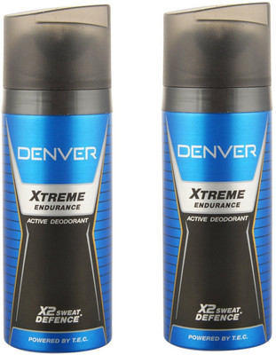 

Denver Xtreme Endurance Active Deodorant X2 Sweat Defence 150ML Each Body Spray - For Men & Women(300 ml, Pack of 2)