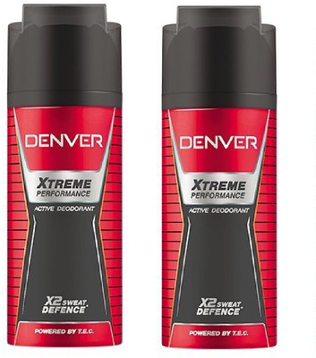 

Denver Xtreme Performance Active Deodorant X2 Sweat Defence 150ML Each Body Spray - For Men & Women(300 ml, Pack of 2)