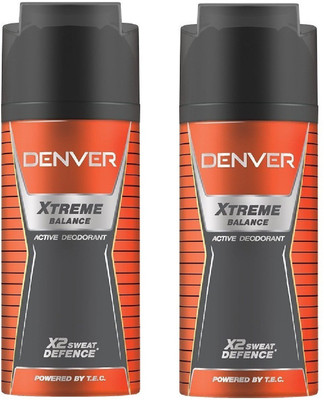 

Denver Xtreme Balance Active Deodorant X2 Sweat Defence 150ML Each Body Spray - For Women(300 ml, Pack of 2)