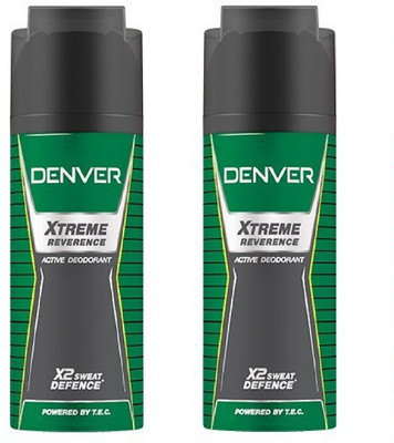 

Denver Xtreme Reverence Active Deodorant X2 Sweat Defence 150ML Each Body Spray - For Men & Women(300 ml, Pack of 2)