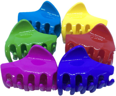 

M K Designs Set of 6 Hair Clutcher Hair Clip(Red, Blue, Green, Yellow, Pink, Purple)