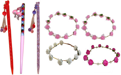 

MONA combo of juda sticks with Floral Tiara Hair Accessory Set(Multicolor)