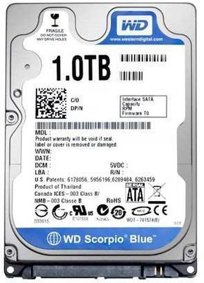 

WD Blue 1 TB Laptop Internal Hard Disk Drive (WD10JPVT/WD10JPVX/WD10SPZX)