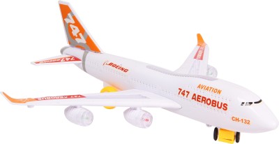 

Toyvala Musical AeroPlane Airbus Bump & Go Action with Sound & Lighting Gift Toy for Kids(Multicolor)