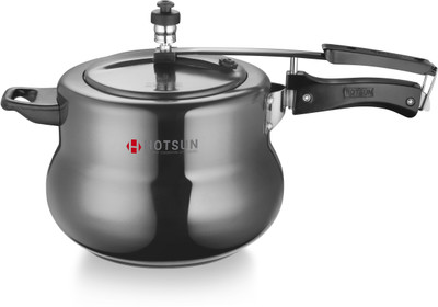 

Hotsun Handi Hard Anodised Pressure Cooker 5Ltr-Black-Hard anodized induction base 5 L Induction Bottom Pressure Cooker(Hard Anodized)
