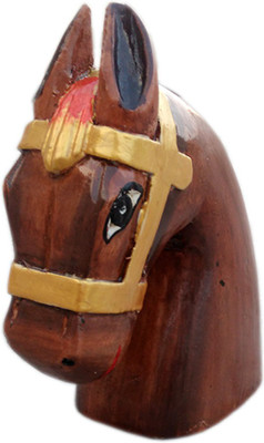 

white elephant Wooden Horse | Handmade | Multicolor | Painted | Table Decore Decorative Showpiece - 6.5 cm(Wooden, Multicolor)