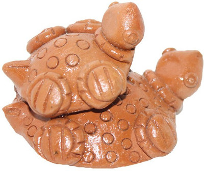 

Sarvsiddhi Terracotta Fengshui Tortoise For Success Good Luck and Money Decorative Showpiece - 8 cm(Terracotta, Brown)