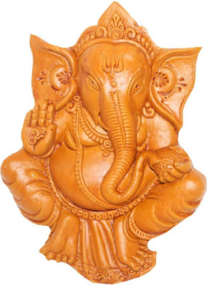 

Sarvsiddhi Terracotta Colored Kamal Pagdi Ganesh Wall Hanging Decorative Showpiece - 28 cm(Terracotta, Brown)