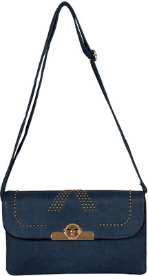 

Grace Women Casual Blue Leatherette Sling Bag