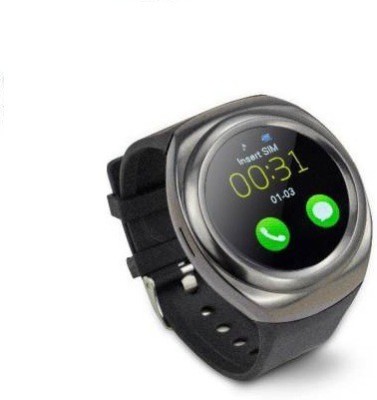 

ESTAR Presenting Bluetooth Smartwatch with Sim- Card Support Compatible with Asus PadFone S Black Smartwatch(Black Strap Free Size)