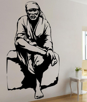 Asmi Collections 96 cm Sai Baba Removable Sticker(Pack of 1)