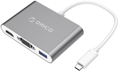 

Orico Aluminum HUB with Type-C to VGA/HDMI Converter (RCHV) USB Adapter(Gray)