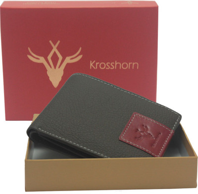 

krosshorn Men Brown Genuine Leather Wallet(6 Card Slots)