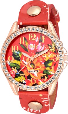 declasse XYZ-RED FLORAL diamond studded fexy party wear Watch  - For Women   Watches  (Declasse)