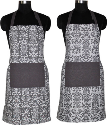AIRWILL Cotton Home Use Apron - Free Size(Multicolor, Pack of 2)