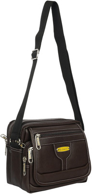 

peter india CROS BODY STYLISH Waterproof Messenger Bag(Brown, 8 inch)