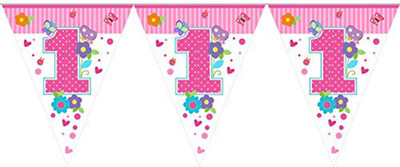 

PARTY PROPZ PENANT BANNER 8FT PACK OF 1/GIRLS 1ST BIRTHDAY DECORATION/ GIRLS 1ST BIRTHDAY PARTY SUPPLIES Banner(7 ft, Pack of 1)