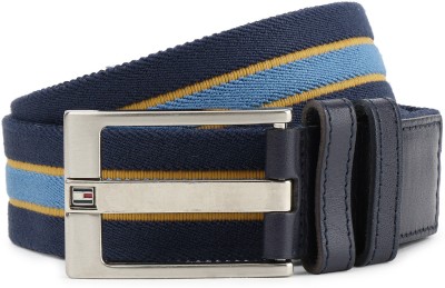 

Tommy Hilfiger Men Casual Yellow, Blue Genuine Leather Belt, Blue-blue-yello