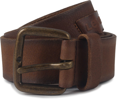 

Levi's Men Tan Metal, Genuine Leather Belt