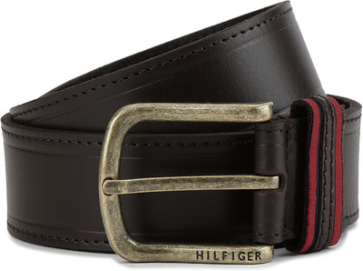 

Tommy Hilfiger Men Formal Brown Genuine Leather Belt, Dark brown
