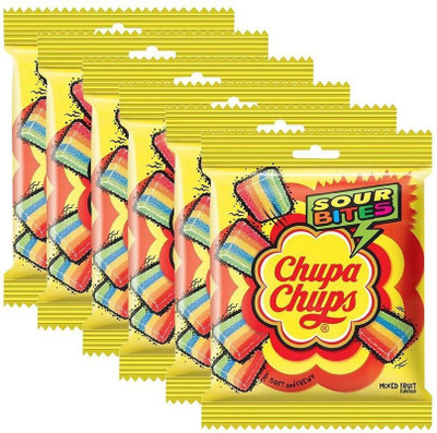 

Chupa Chups Sour Bites Chewy Toffee Mixed Fruit Flavour(Pack of 6)