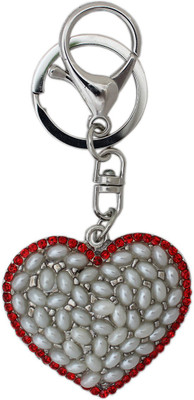 Tootpado Heart Shape Stone Keychain - Red - (LNTg167) - Rhinestone Keyring Key Chain(Red)