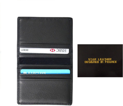 

Star Leather Unisex 10 Card Holder(Set of 1, Black)