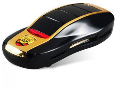 AllExtreme (MAK) Multi Slot Card Reader Sport Car Shape USB 2.0 5-in-1 Multifunctional Mini Card Reader Support TF SD MMC MS M2 CF Card Card Reader(Black, Gold)