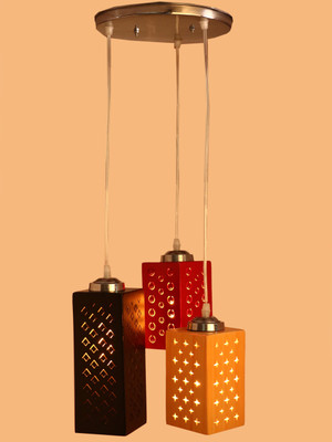 AFAST Afast Unbreakable Exclusive Colorful Wooden Decorative Pendant Triple Hanging Ceiling light Lamp Pendants Ceiling Lamp(Multicolor)