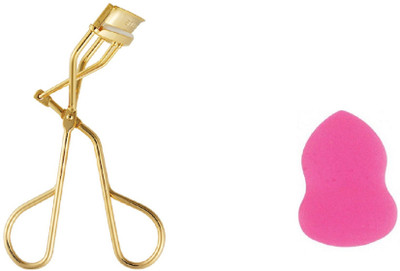 

BabiLa golden eyelash curler with beauty blender pack of 2(Set of 2)