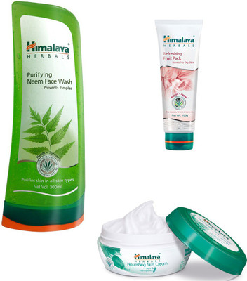 

Himalaya Purifying Neem Face Wash, Refreshing Fruit Pack, Nourishing Skin Cream(Set of)