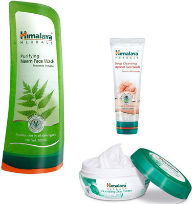 

Himalaya Purifying Neem Face Wash, Deep Cleansing Apricot Face Wash, Nourishing Skin Cream(Set of)