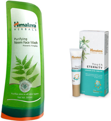 

Himalaya Purifying Neem Face Wash, Youth Etetnity Under Eye Cream(Set of)