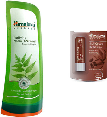

Himalaya Purifying Neem Face Wash, Rich Cocoa Butter Lip Care(Set of)