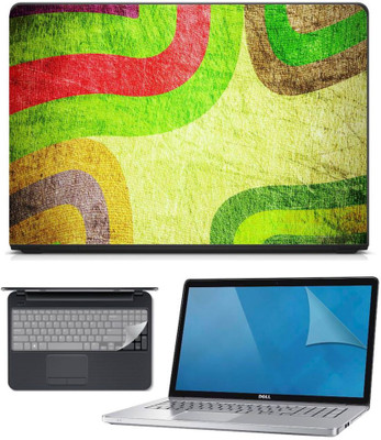 

FineArts 3in1 Combo of Premium Quality, HD, UV Printed, Laminated, Protected, Bubble Free, Scratchproof, Washable, Easy to Install Laptop Skin/Sticker/Vinyl/Cover for 15.6 inches on 3M Vinyl with Screen Guard and Key Protector (Multi Abstract) Combo Set